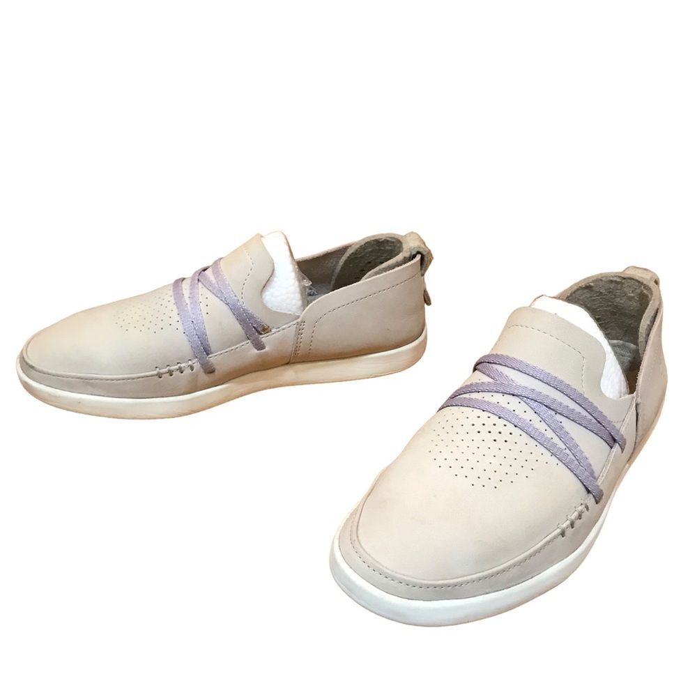 Timberland Beige Suede Loafers Boat Shoes Nubuck Slip On Moccasins Blue Straps